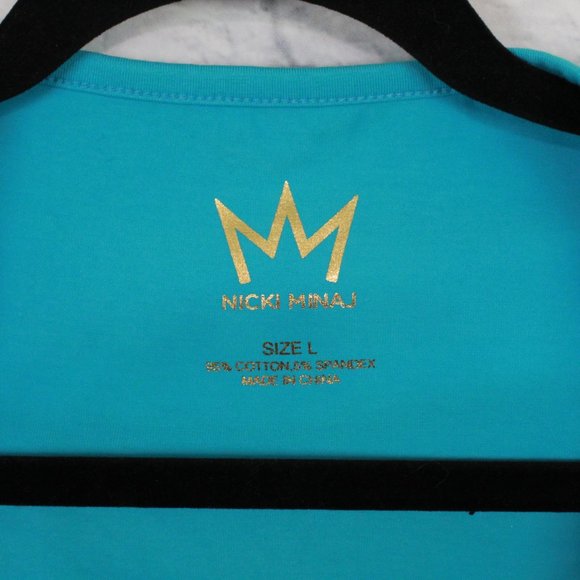 NICKI MINAJ Gold Studded Cropped Top Tee Shirt L - Picture 8 of 10